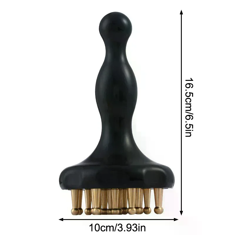 Alat Pijat Guasha Hidung Sikat Meridian Manik-manik Kuningan Sisir Genggam Antistatik Untuk Wajah Hidung Mata Relaksasi Titik Meridian Akupuntur