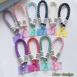Fashion Mobile Phone Lanyard Hanging Decoration Can Be Carried Twist Rope Anti-loss Love Heart Pendant Strong Wrist Short Straps