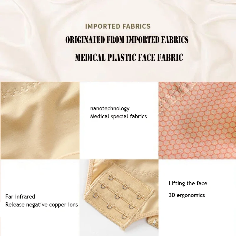 Bandaż Wyszczuplający Twarz V Shape Wysoka Elastyczność Boczne Otwarcie Uszu Daleka Podczerwień Nano 3D Podwójny Lifting Oddychający Pas do Twarzy