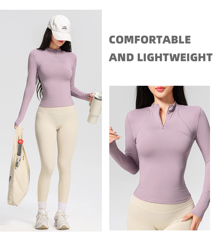 Langarm-Yoga-Trainings-T-Shirt für Damen, Reiten, Sport, Fitness, aktive Kleidung, Oberteil, bequemes, atmungsaktives Trainingsshirt – Detail 10