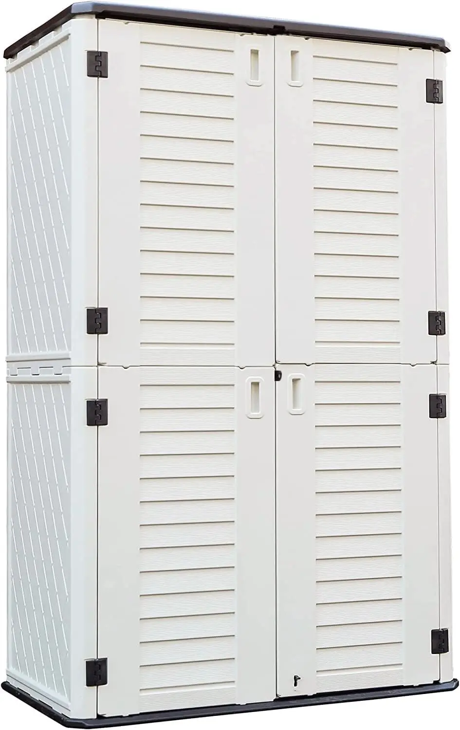 utdoor Storage Cabinet Waterproof Resin Vertical Outdoor Storage Shed for Patio Furniture Garden Tools 52 Cu.ft Off White