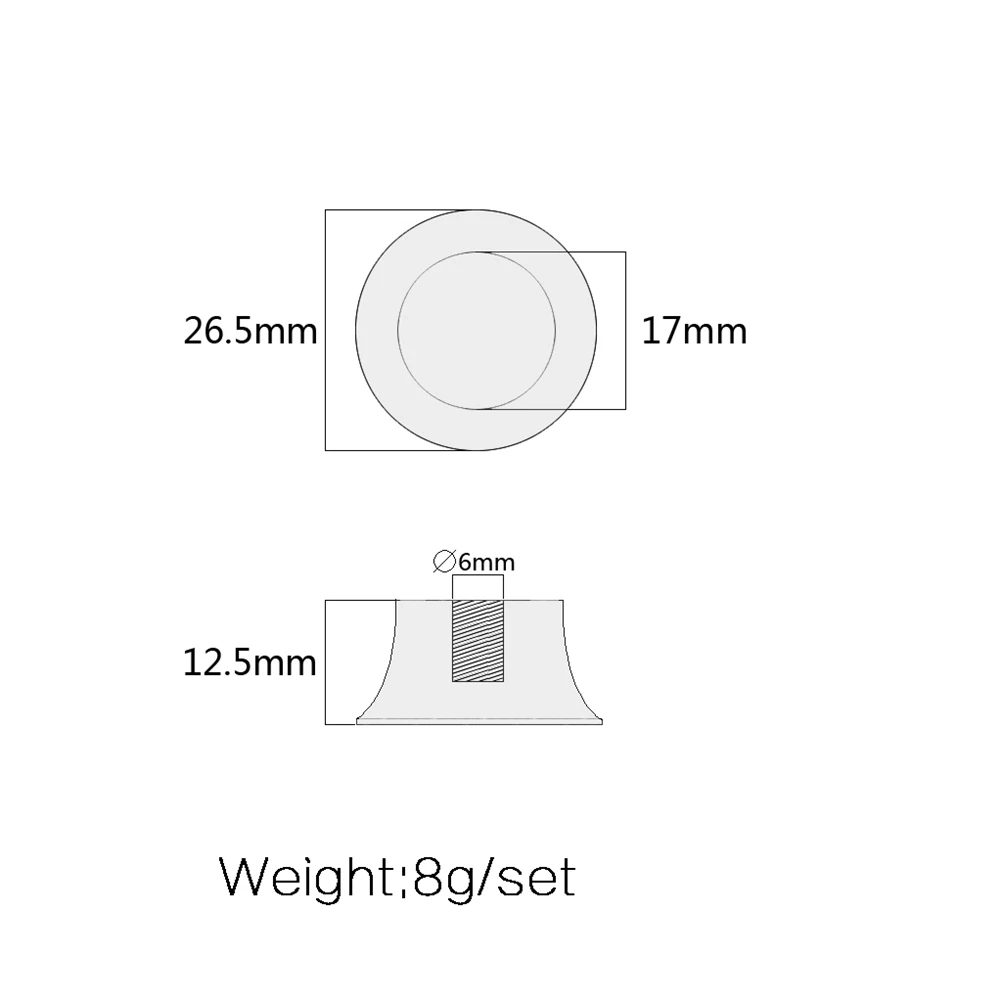 

3 PCS/ Set Acrylic Hat Guitar Volume Tone Control Knobs Rotary Knobs for ST Electric Guitar Parts Replacement (White)