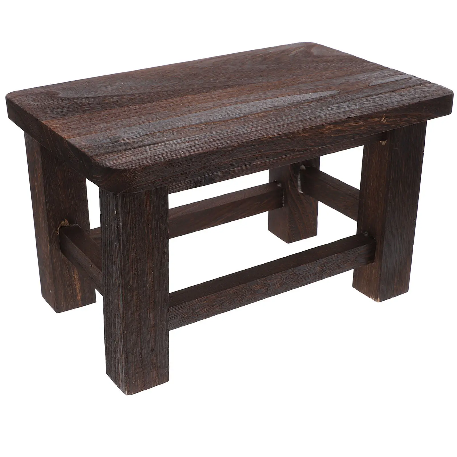 

Solid Wood Stool Compact Small Step Chair for Shoes Changing Versatile Wooden Seat for Home Decor Bathroom