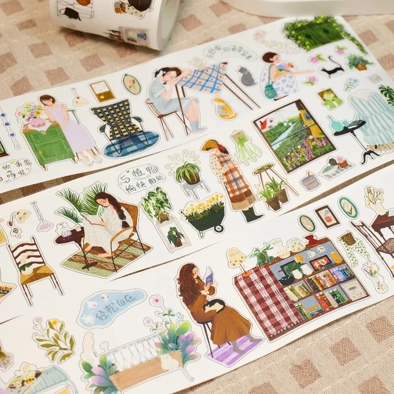 Vintage Comfortable Corner Forest Fantasy Suite Die Cut Yupo Washi Tape Craft Supplies DIY Scrapbooking Card Making Sticker