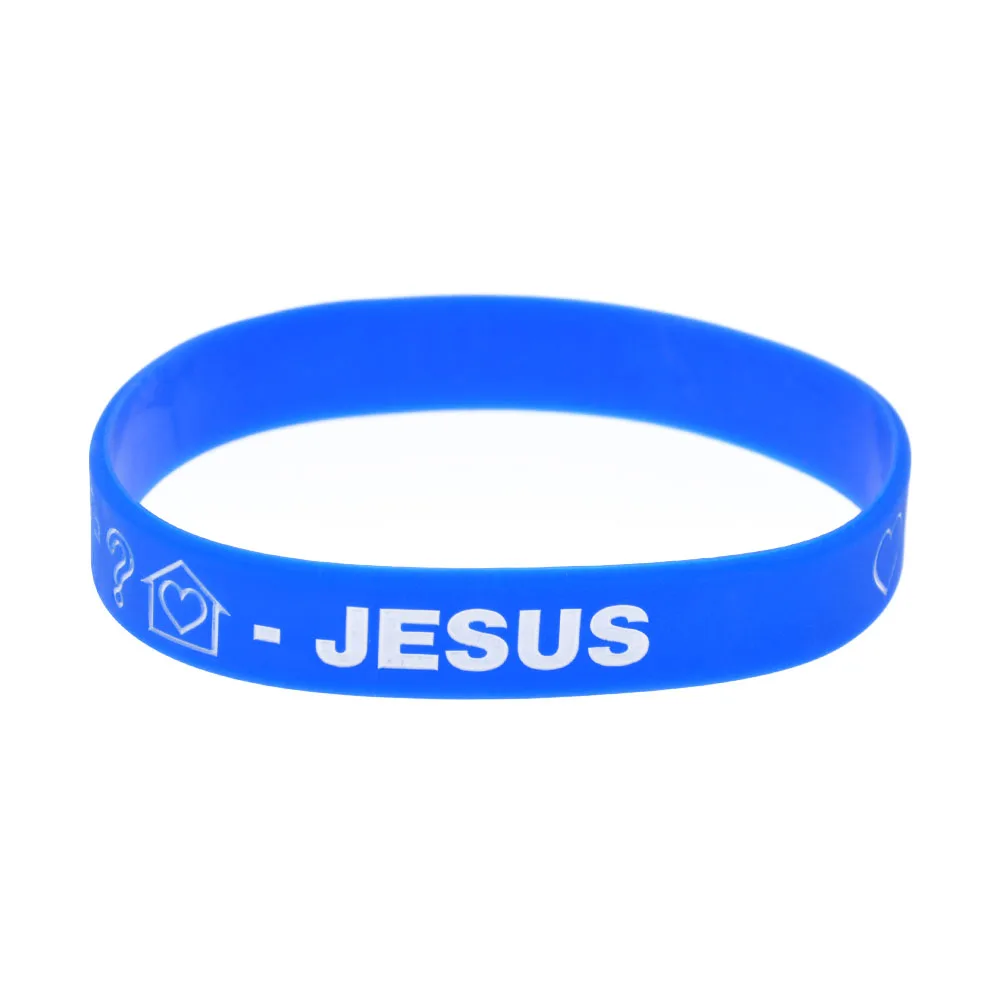 1 PC Love Sad Pray Jesus Silicone Bracelet Religion Faith Jewelry