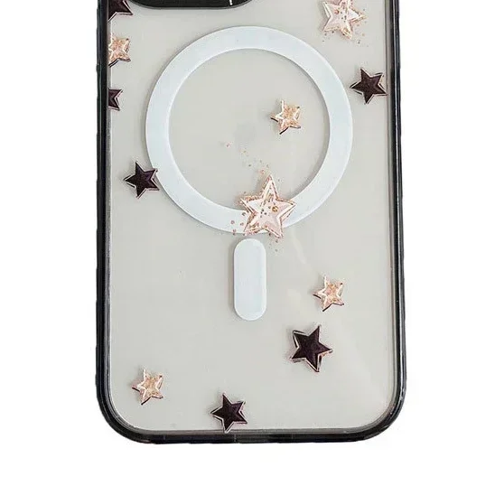 

MagSafe Star Transparent Wireless Charging Phone Case Cover for IPhone 11 12 13 14 15 Pro Max Case for IPhone 15 Pro Max