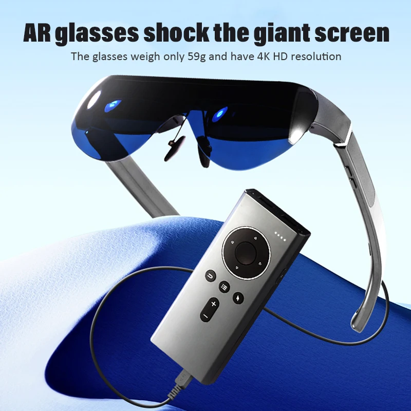 Ultralight 59g HD Giant Screen Viewing Glasses 190Hz Wifi 6 High Brush Giant Screen Portable 3D Smart AR Glasses