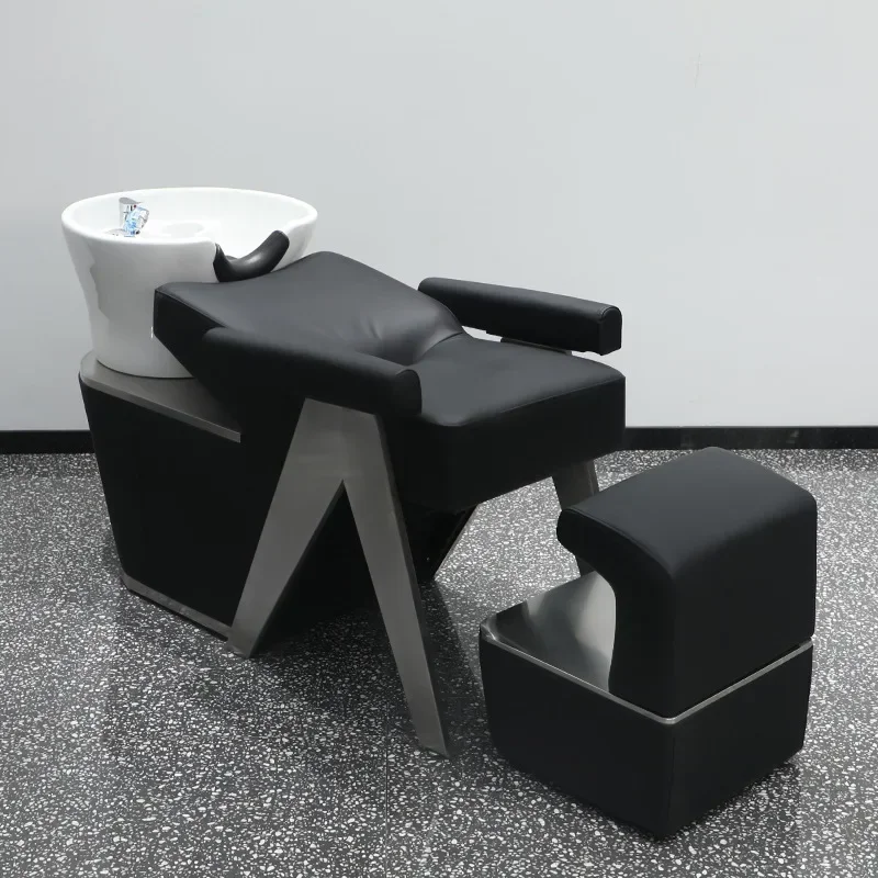 

Shampoo Bowl Chair Recliner Hair Spa Massage Bed Chairs For Beauty Salon With Hydraulic Stylist Stretcher Sink Nail Thai Luxury