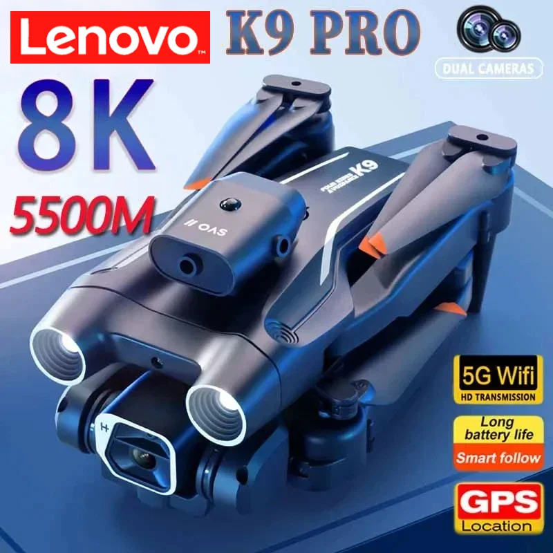 Lenovo K9 Pro Drone Professional Aerial Photography 4K/8K Dual Camera HDR Intelligent Obstacle Avoidance Aircraft UAV Toys