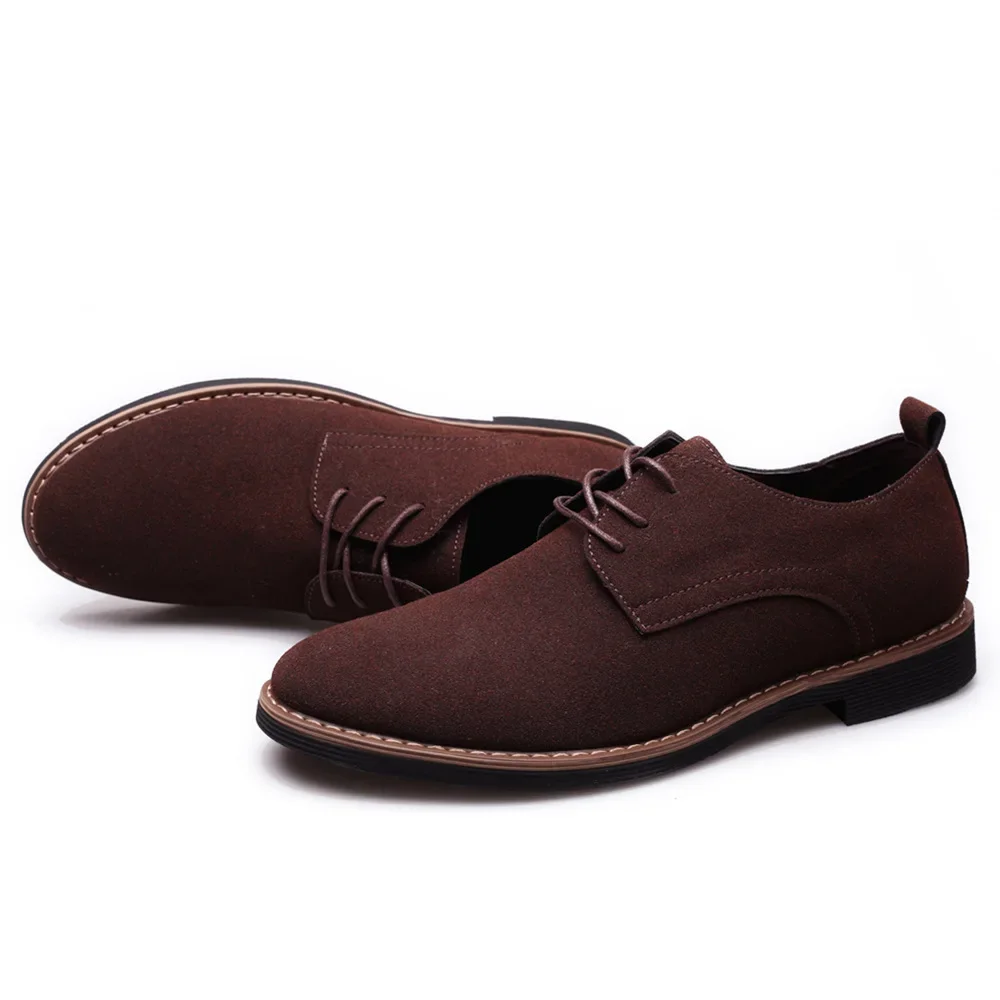 Zapatos de cuero de gamuza Oxford para hombre, zapatillas clásicas informales, Calzado cómodo, zapatos planos de talla grande