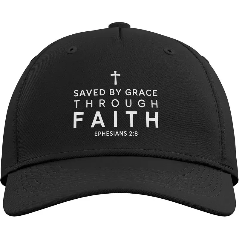 Saved by Grace Through Faith Bible Verse Jesus Christ Adjustable Baseball Hat
