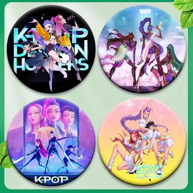 K-POP ルミ・ミラ・ゾーイ デーモンハンターガールズグループ 58mmピンバッジセット アニメコレクション バッグ用 K-POPグッズ ファン向け ハロウィン 誕生日プレゼント