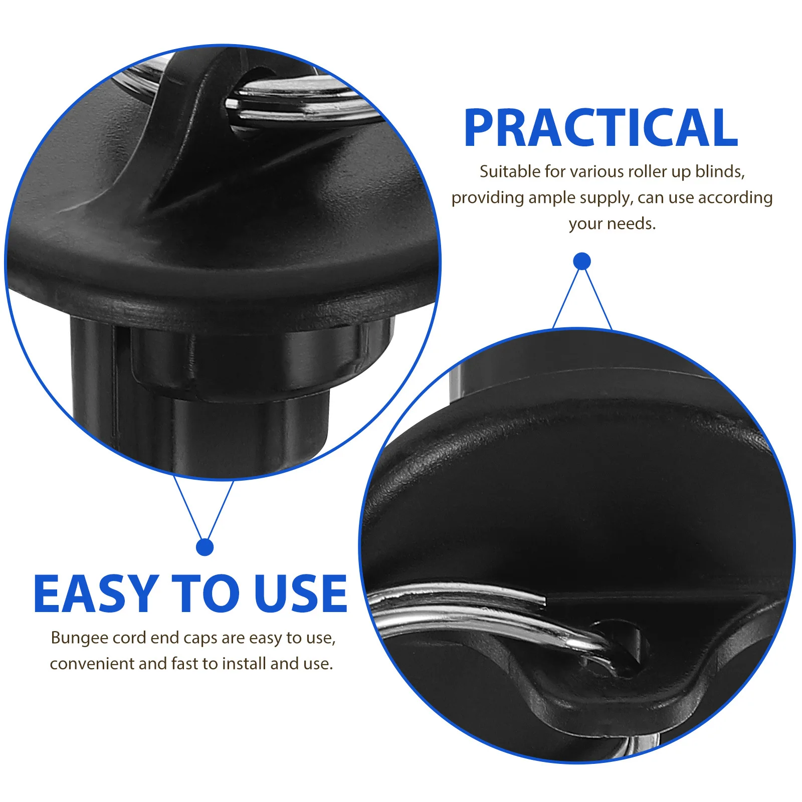 

8Pcs Roller Up Blinds Bungee Cord Buckle End Caps Strong Plastic Sunshades Accessories Deck Sunblind System