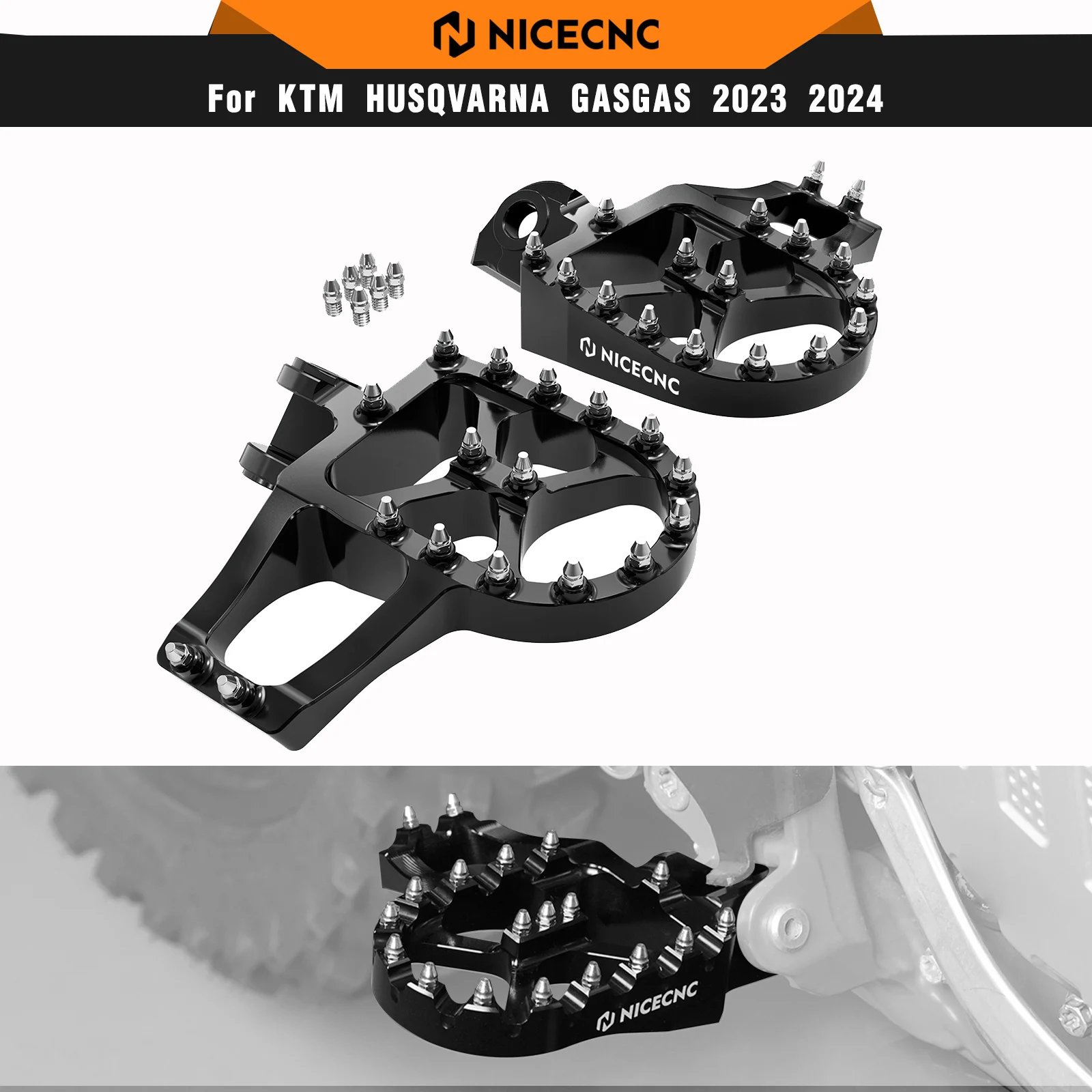 

NICECNC Extender Foot Pegs Footrests For KTM 690 ENDURO R SMC R 2008-2025 1050 1090 1290 ADVENTURE R S T 2013-2024 990 SUPERMOTO
