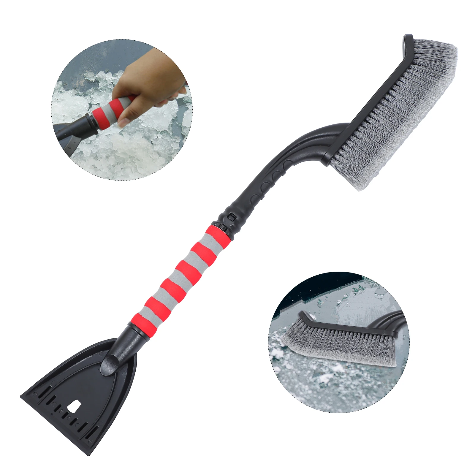 

Detachable Snow Shovel Lightweight ABS Car Snow Removal Brush Ice Scraper Red Ergonomic H Storage Trunk Durability