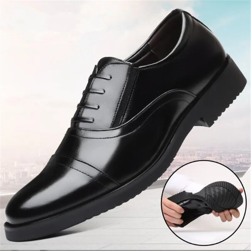 Men Dress Shoes Men Autumn Wedding Fashion Office High Quality Genuine Leather Comfy Business Man Formal Shoes Men Shoes