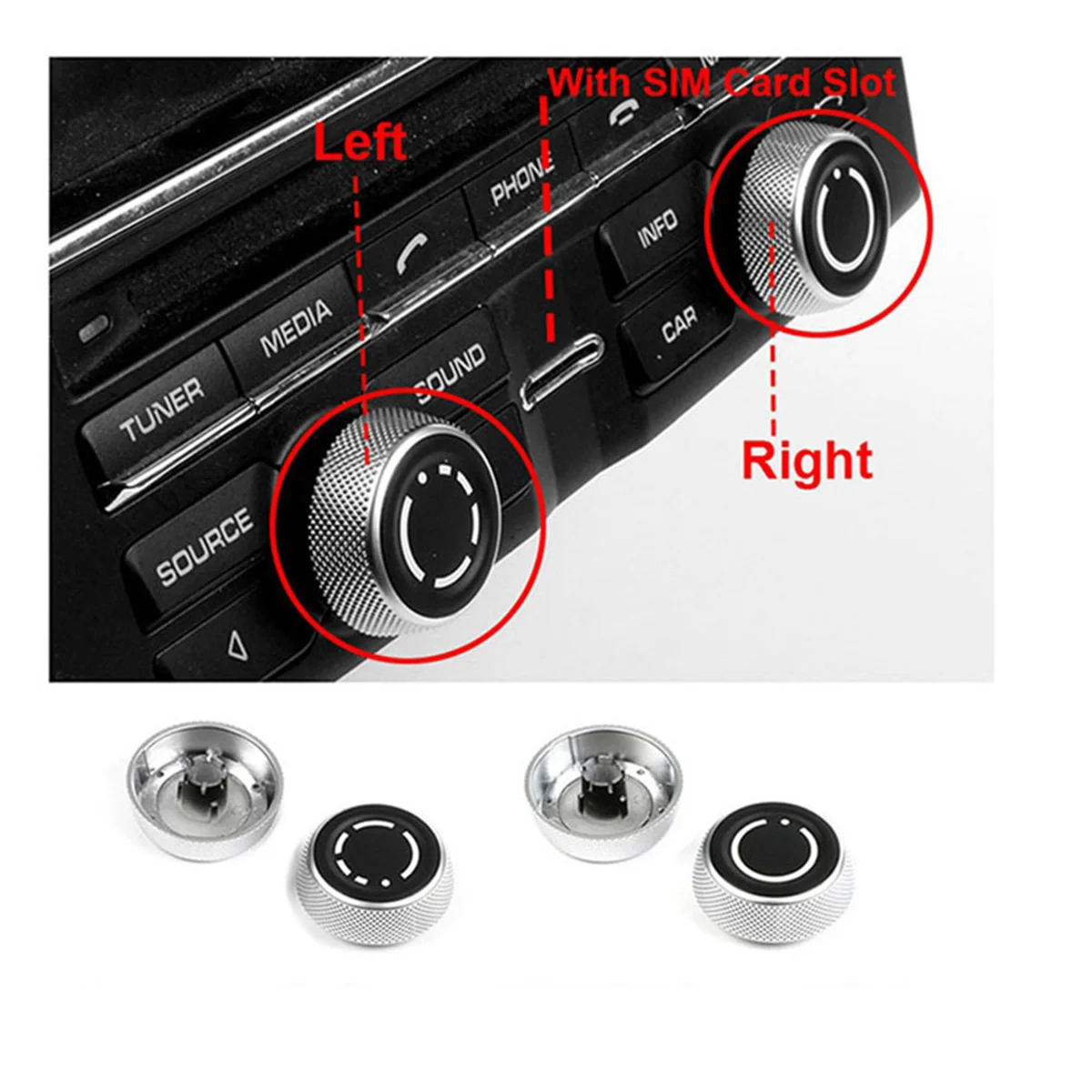 Air Conditioning Knob Console Audio Volume Radio Knob Cover Control Switch Button for Porsche Macan Panamera CayenneHUG
