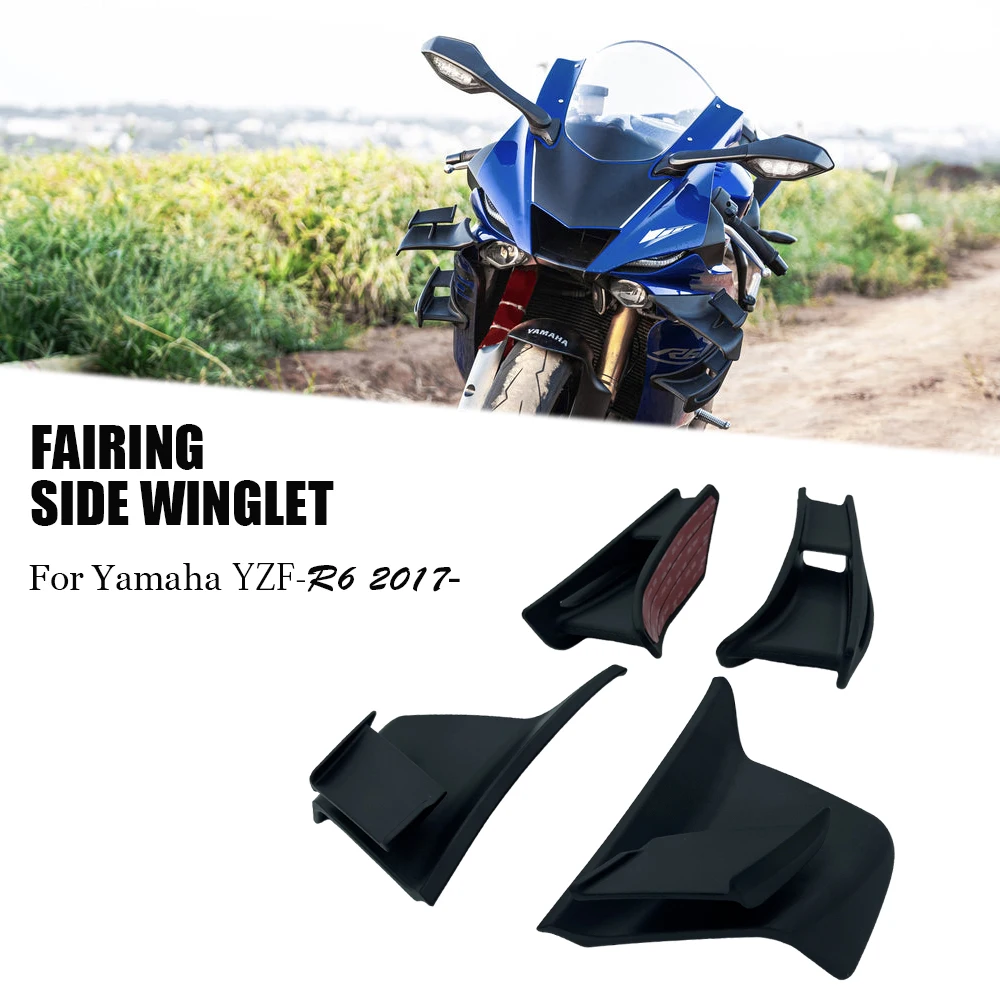 Applicable to Yamaha YZF-R6 Motorcycle Racing Fixed Wing Wind Blade Fairing Cover Side Spoiler Cover GP Wind Wing 2017-