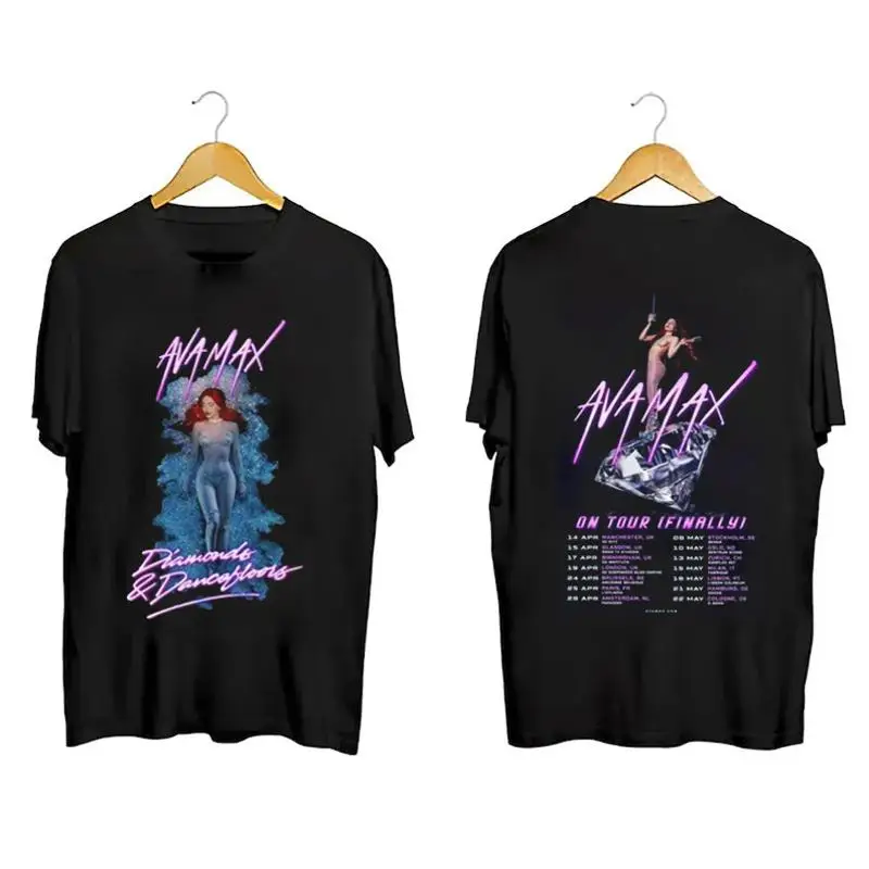 تي شيرت Ava Max Summerfest الجديد للسيدات مزدوج الجوانب جميع المقاسات Mc693