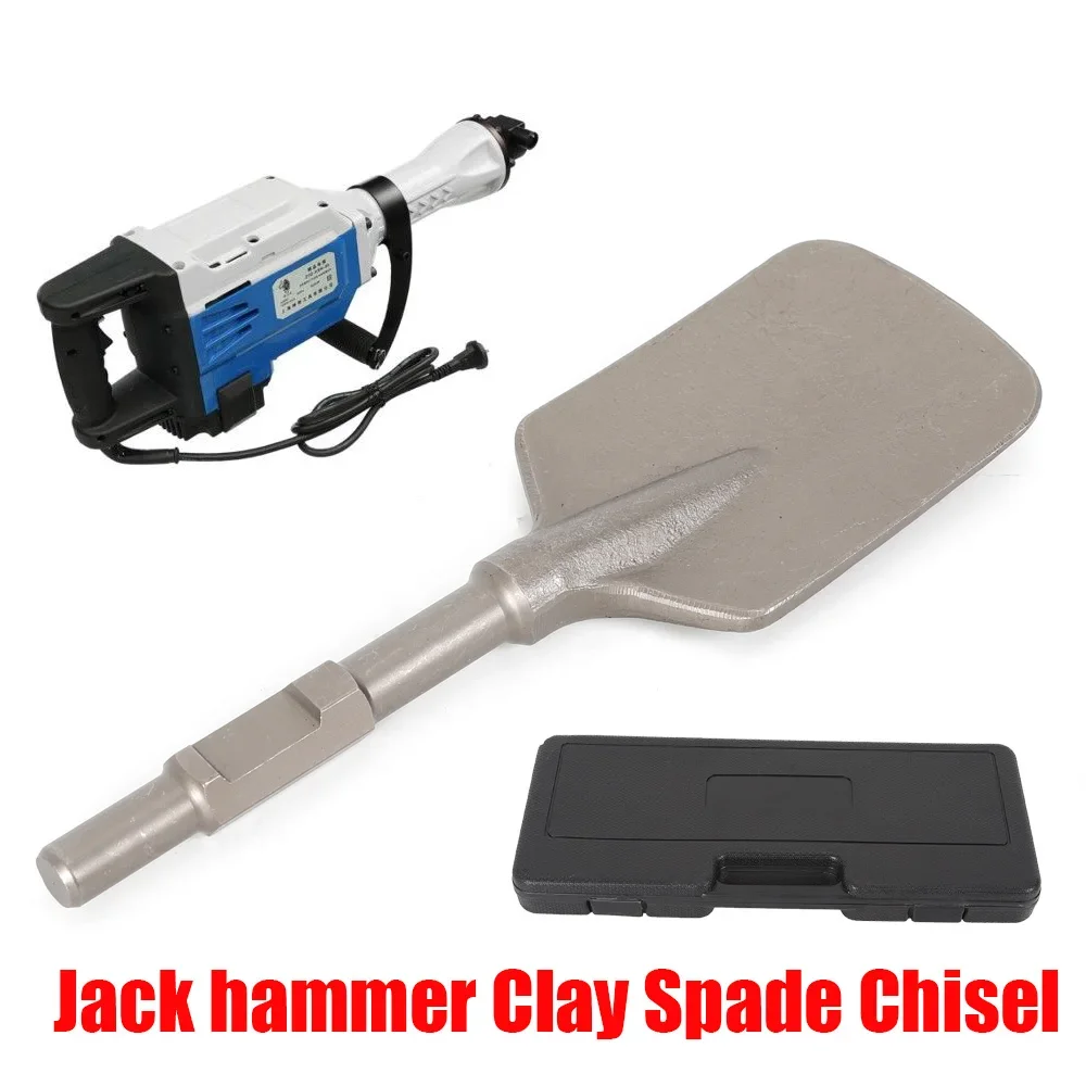 Electric Hammer Breaker Clay Spade Shovel Chisel Cutter Chisel Extra Wide Pointed Chisel Tipped 1.18inch Hex Shank