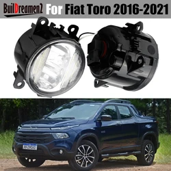 30W Car Front Bumper LED Fog Light Assembly with DRL Daylight 2 Pieces For Fiat Toro 2016 2017 2018 2019 2020 2021