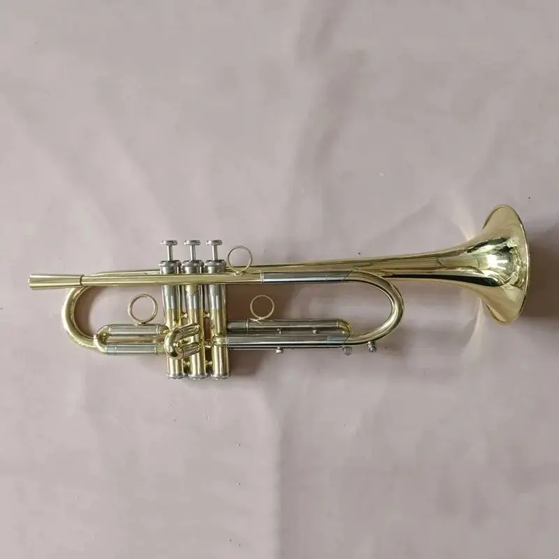 New Arrival Bb Trumpet High Quality Gold Lacquer Silver Plated Trumpet Brass Musical Instruments Composite Type Trumpet