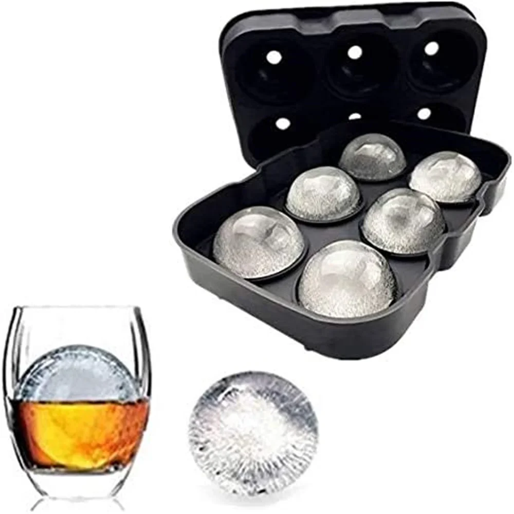 4/6/8Grids Silicone Ice Ball Maker Large 3D Big Round Sphere High Balls Ice Shape Cube Mold Tray for Freezer Cocktail Bar Tools