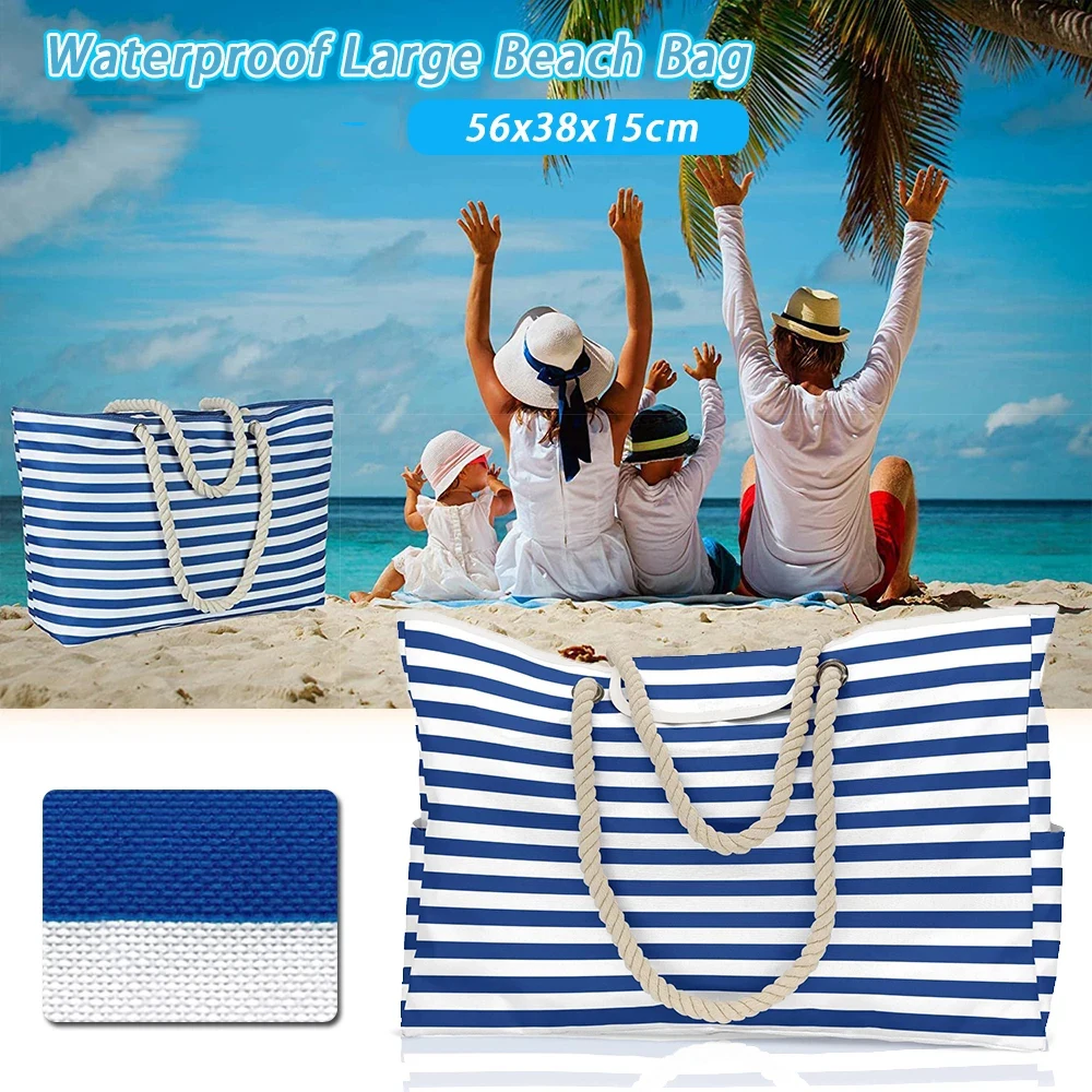 Borsa da spiaggia da donna Extra Large borsa a tracolla in tela impermeabile Stroage borsa da viaggio palestra nuoto Beach Holiday Man Shopping Bag