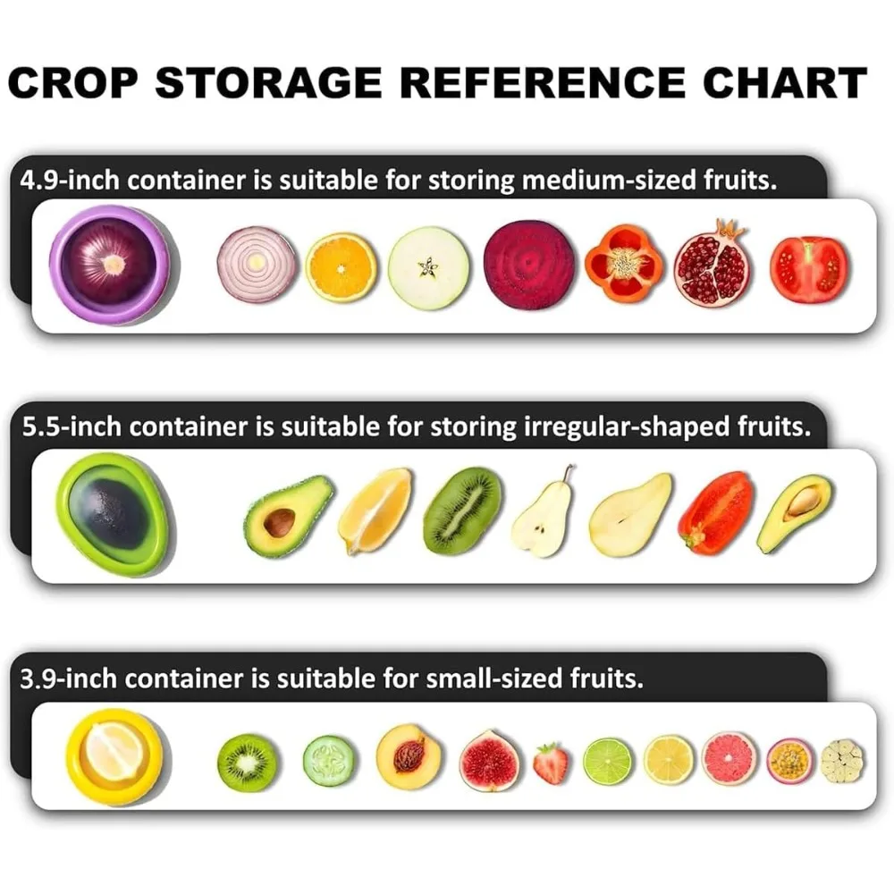 Silicone fruit & vegetable storage boxes — 1/4pc set, portable, stackable & leak‑proof (keeps produce fresh) 3