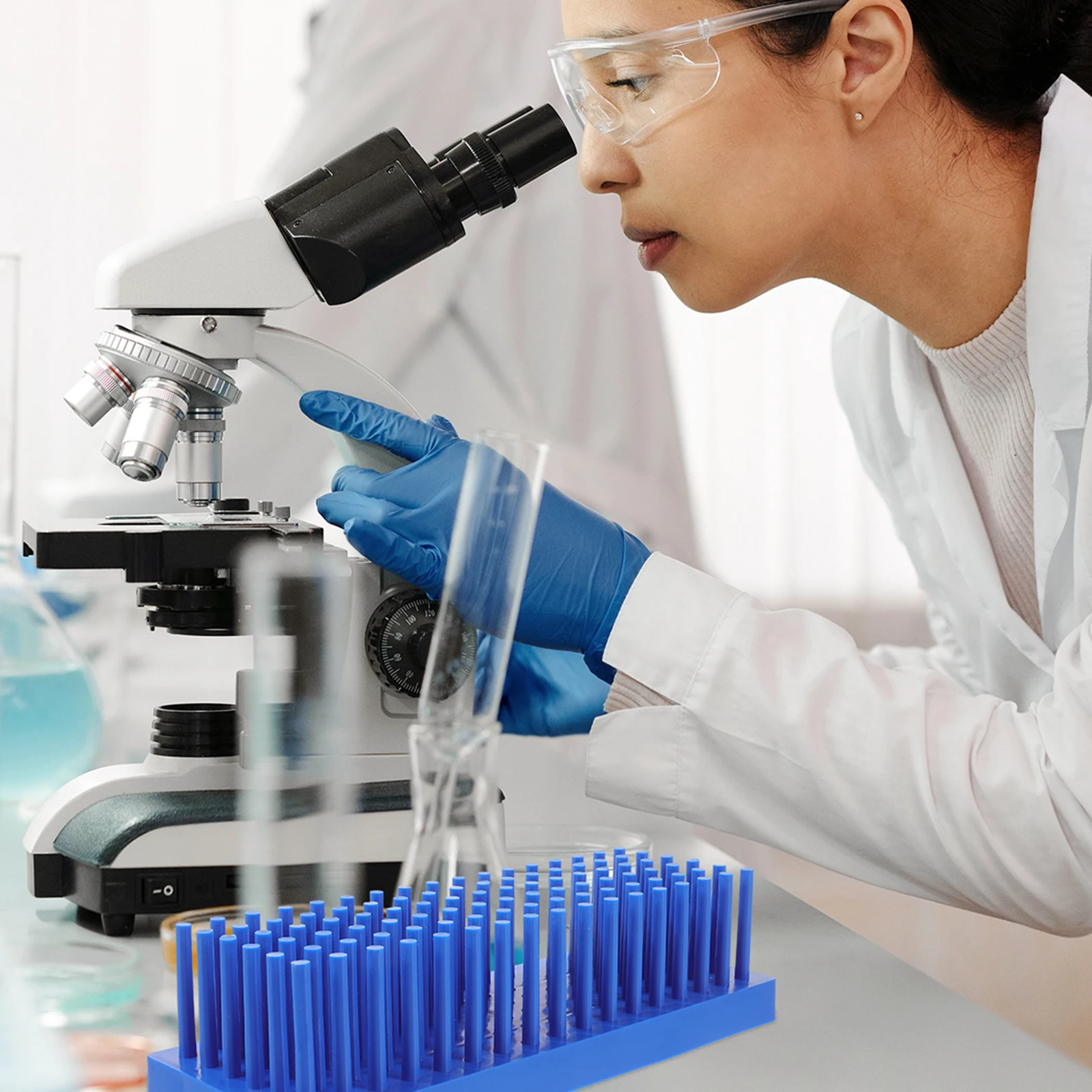 102, стойка для пробирок, пластиковый держатель для сушки для лабораторной стеклянной пластины, случайный цвет, большая емкость для хранения