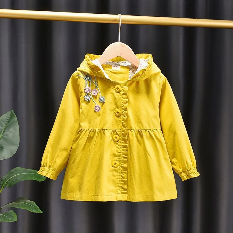 2026 new spring autumn summer Girls Kids cotton hooded Windbreaker comfortable cute baby Clothes Children Clothing