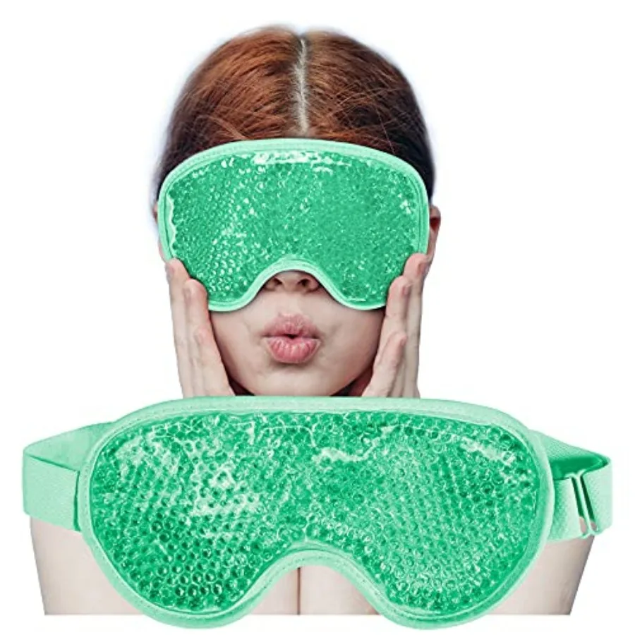

Cooling Eye Mask with Gel Bead, Reusable Cold Compress Ice Pack Sleeping Eye Cooling Pads for After Eyelid Surgery, Puffiness,