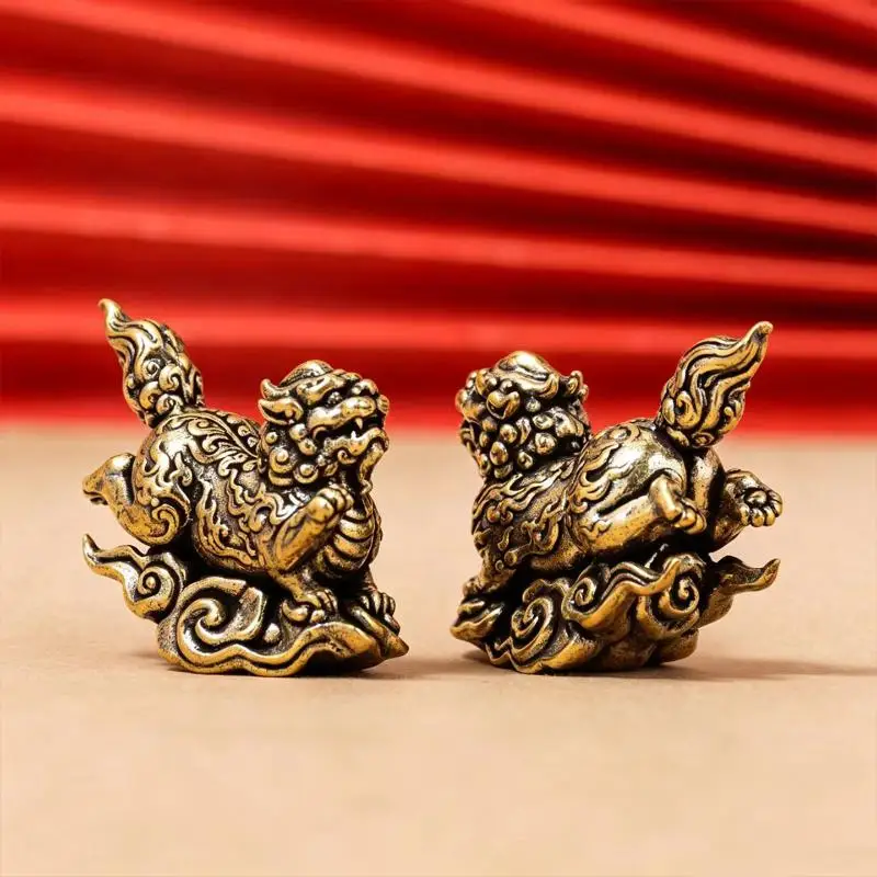 Brass Vintage Xiangyun Pixiu Ornaments To Attract Wealth Desktop Decor Crafts
