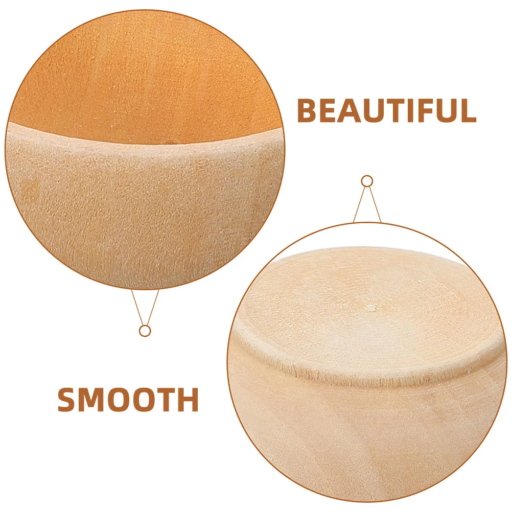 Conjunto de 8 Peças de Pequenos Tigelas de Madeira para Artesanato, Mini Tigelas de Madeira Não Pintadas para Decoração DIY, Ornamentos Artesanais, Atividades Criativas para Crianças