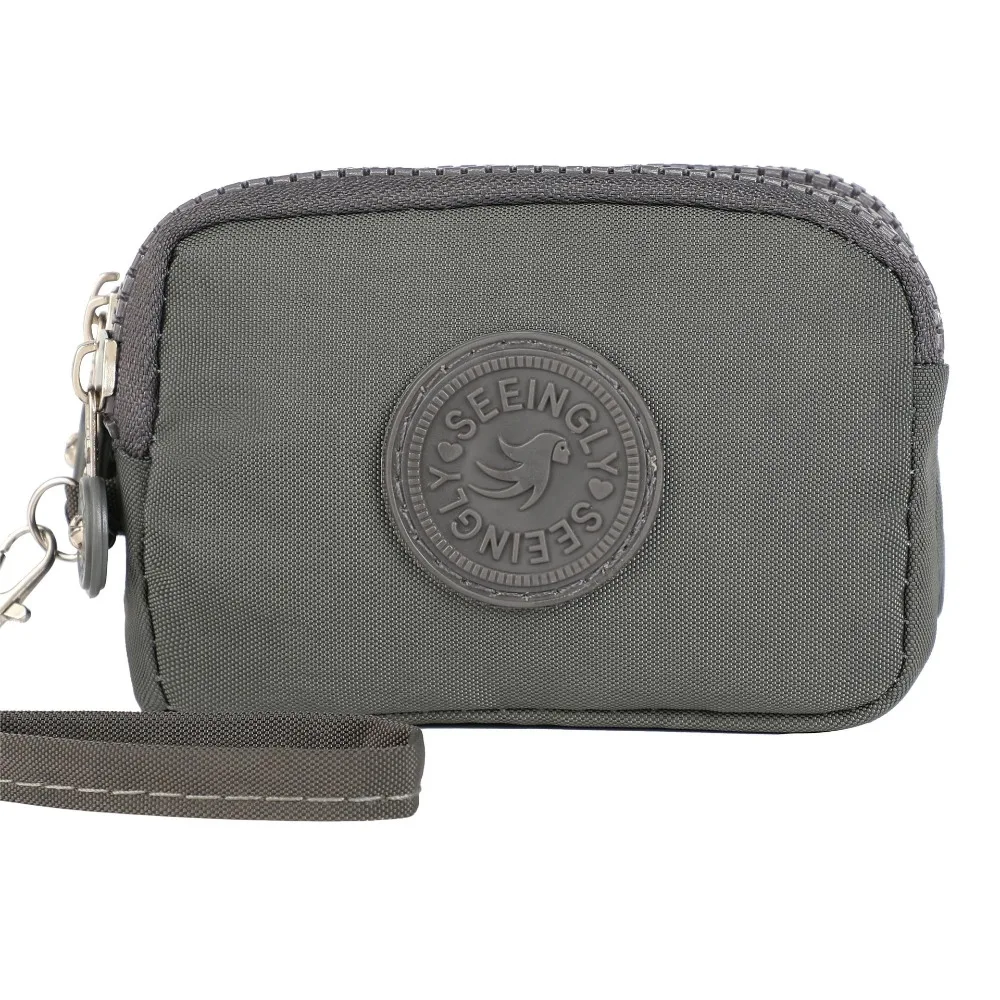 1Pcs Card Holder Coin Bags Three Layers Zipper Coin Purse Waterproof Large Capacity Coin Wallet