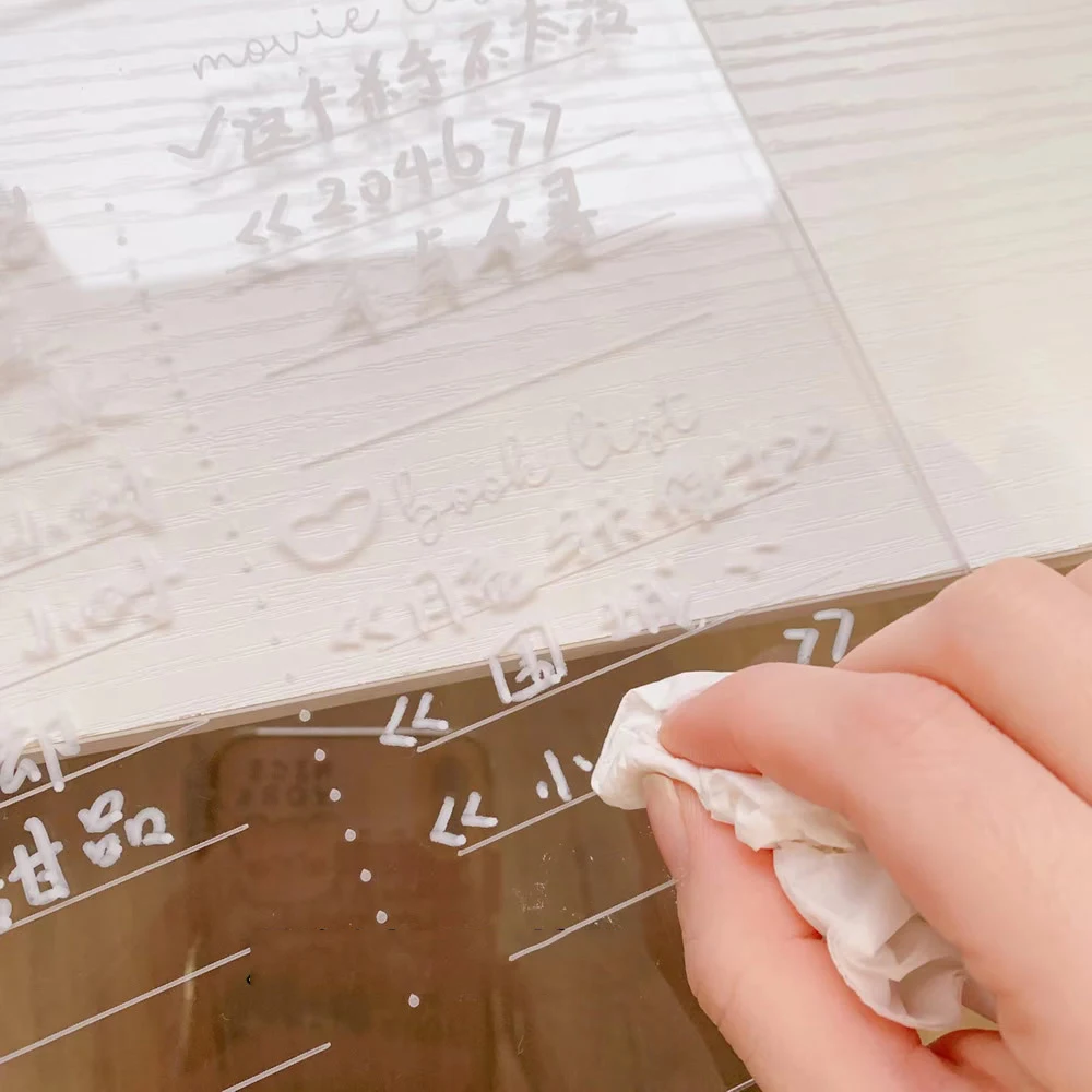 Note Board Erasable Desktop Writable Message Board Acrylic Transparent Luminous Note Board School Supplies Writable Student