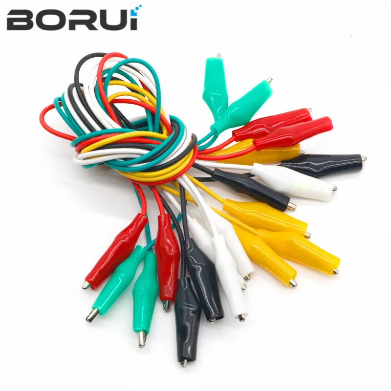 10PCS Alligator Clips 50CM Electrical DIY Test Leads Alligator Double-ended Crocodile Clips Roach Clip Test Jumper Wire
