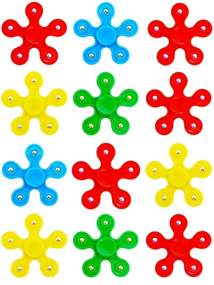 Gyroscope rotatif amusant à cinq perles pour enfants, 6/12/18/24 pièces, pour anniversaire, maternelle, école, fête, cadeau, remplissage de boîte à prix