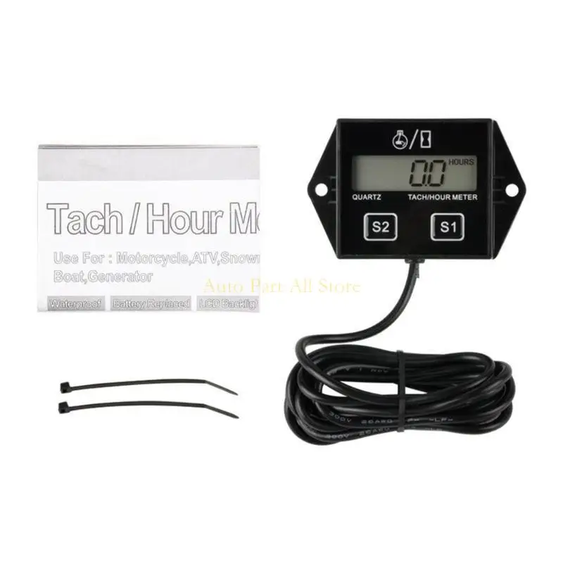 J0MA Digital Tach Hour Hour RPM Meter Gauge Tachometer Timer لدراجة الدراجات النارية الترابية
