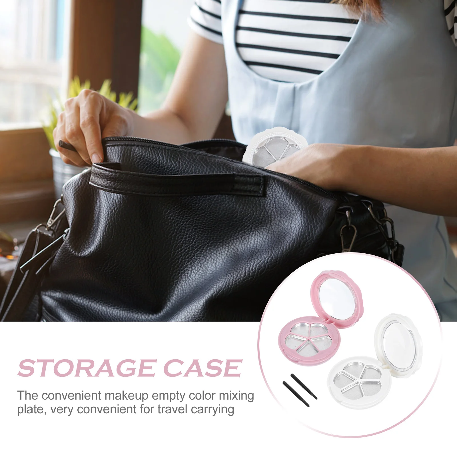 

2Sets Lipstick Eyeshadow Mixing Palette High Quality Portable Makeup Storage Case for Travel Compact Multi-Grid Cosmetics