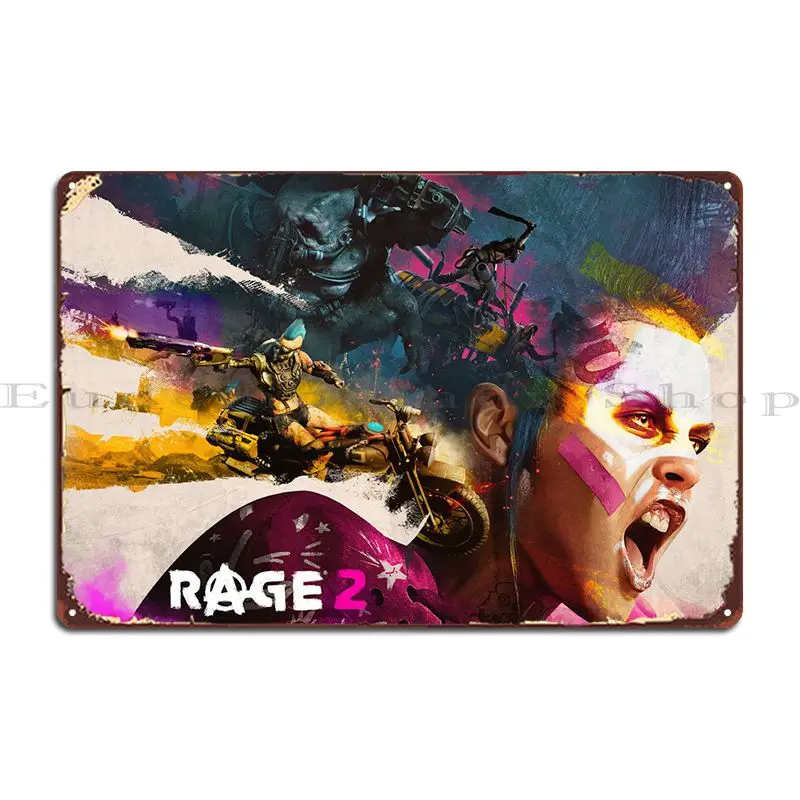 Rage 2 Mohawk Metal Plaque Wall Designer Wall Decor Club Bar Club Tin Sign Poster