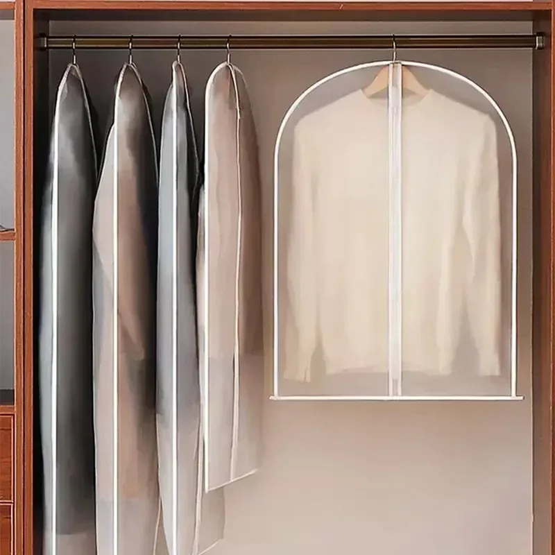 Washable dustproof clothes bag with reinforced hanging design for keeping wedding dresses suits and coats neat for home closet