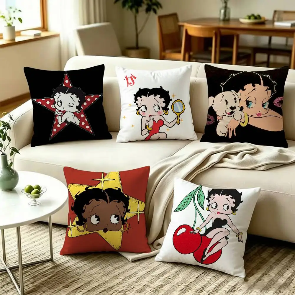 B-BettyS Doll B-Boop-y-es Double-Sided Printed Cushion Cover Bedroom Bedside Sofa Pillow Case
