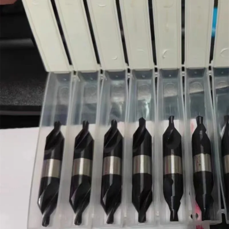 60 ° A Center Drill 1.0-6.3mm, M35-CO HSS-RE Suitable for Stainless Steel Superhard Metal Positioning CNC Lathe Drill Bits