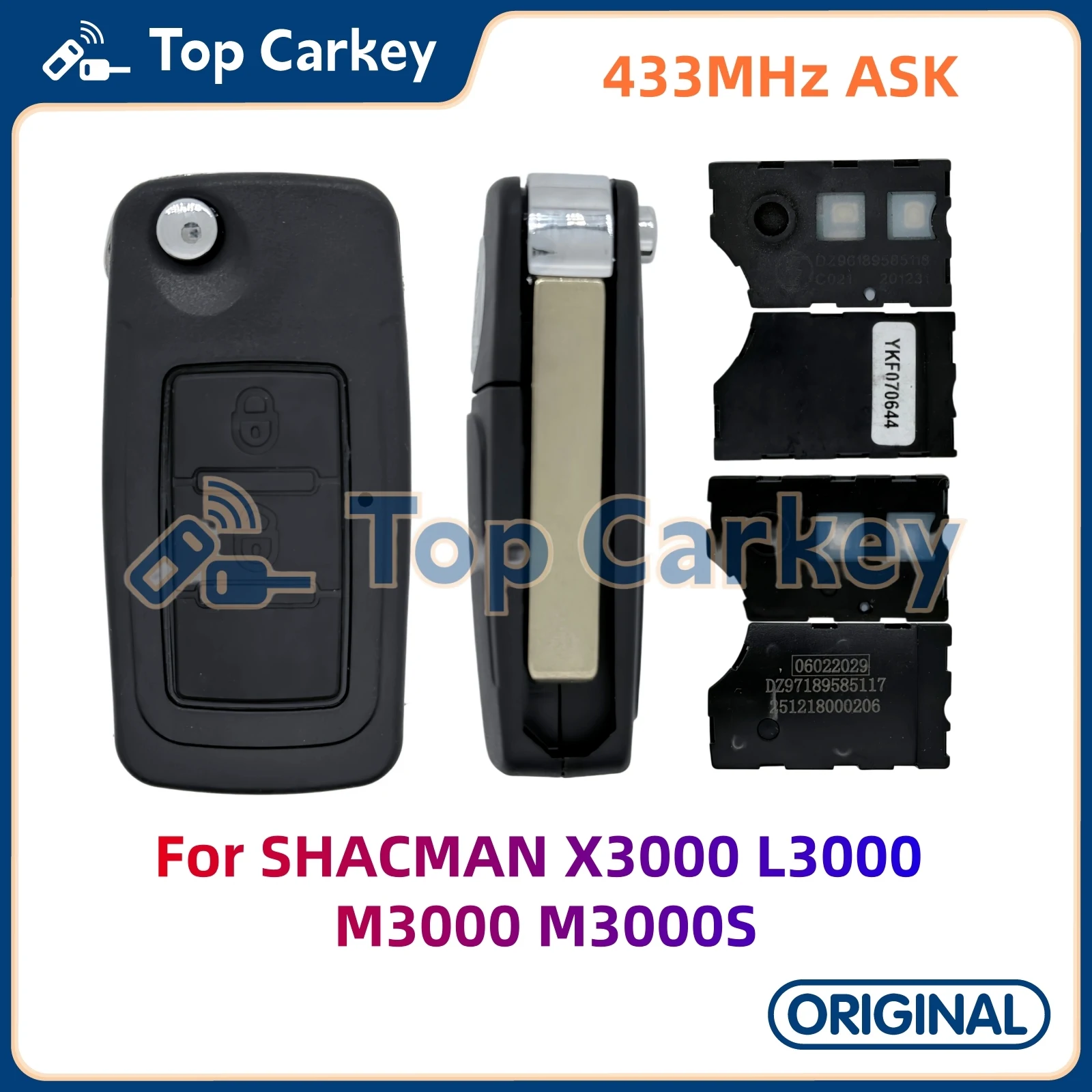 

TopCarkey OEM Flip Remote Key 433MHz for SHACMAN X3000 L3000 M3000 M3000S H3000 H3000S