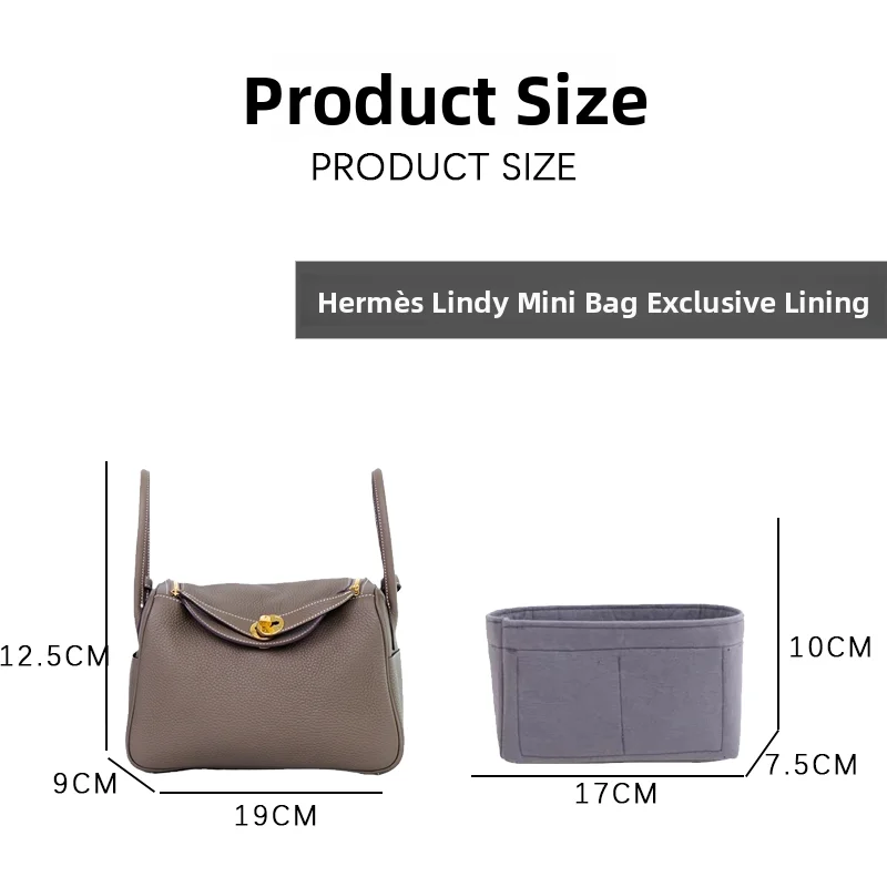 Heritage Lindy Inner Pouch Organizer Cosmetic Bag Storage Accessories Pure Color Suede Velvet Storage Bag for Household Use