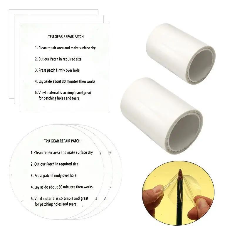 TPU Transparent Patch Self Adhesive Waterproof Leak Sealing Sticker Tent Swimming Ring Raincoat Inflatable Outdoor Repair Patch