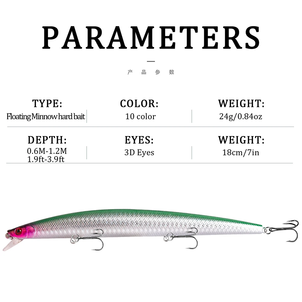 Crankbait flotante Wobbler – Señuelo duro para pesca de depredadores