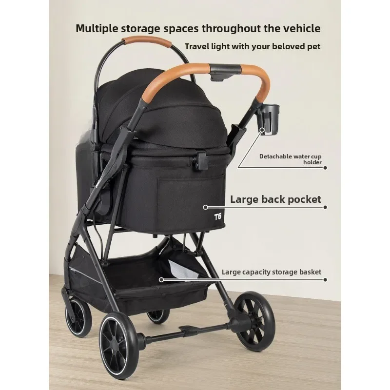 T6 Medium Pet Cart Light Foldable Dog Cart Cat Small Dog Out