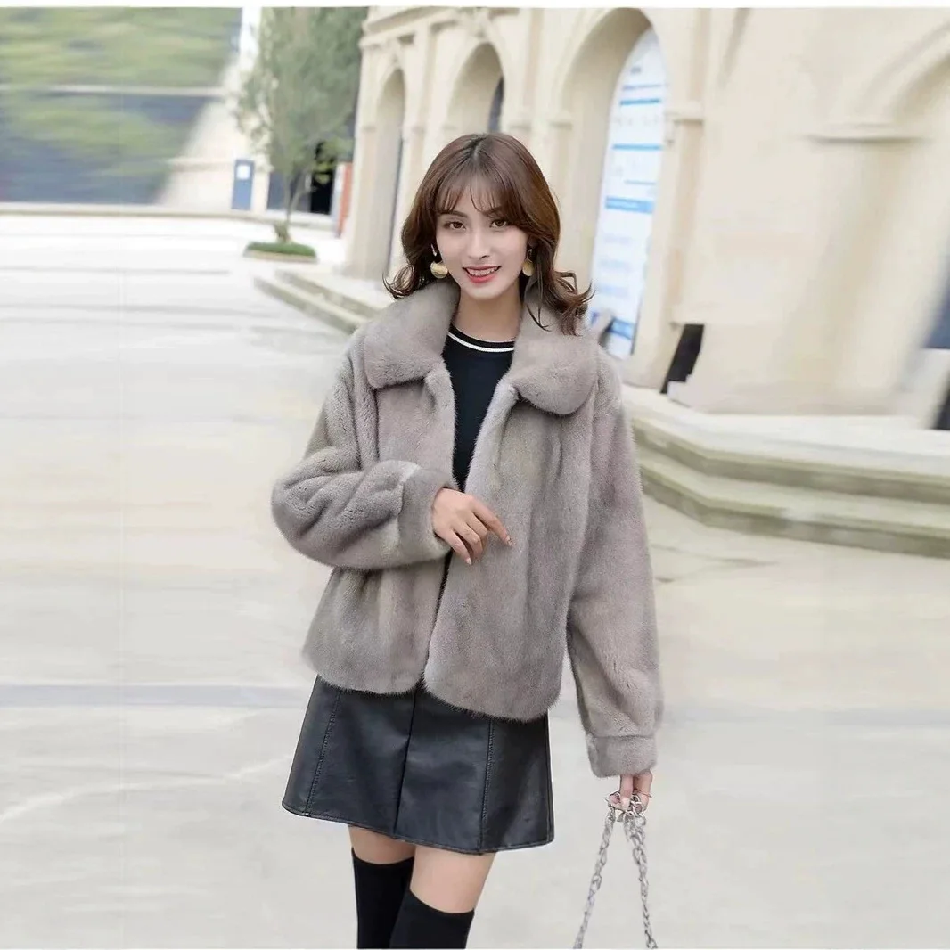 New Women's Faux Fur Coat Lapel Collar Long Sleeve Stylish Slim Fit Comfortable Trendy Versatile Commuter Casual Daily Wear Coat